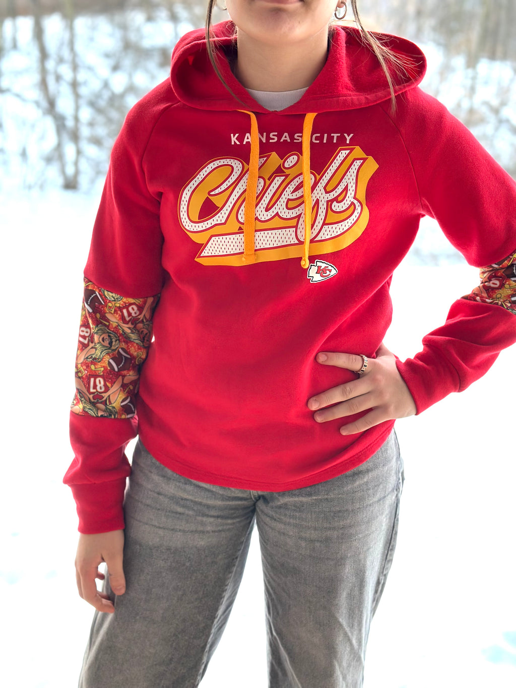 Upcycled Swiftie/Chiefs Hoodie