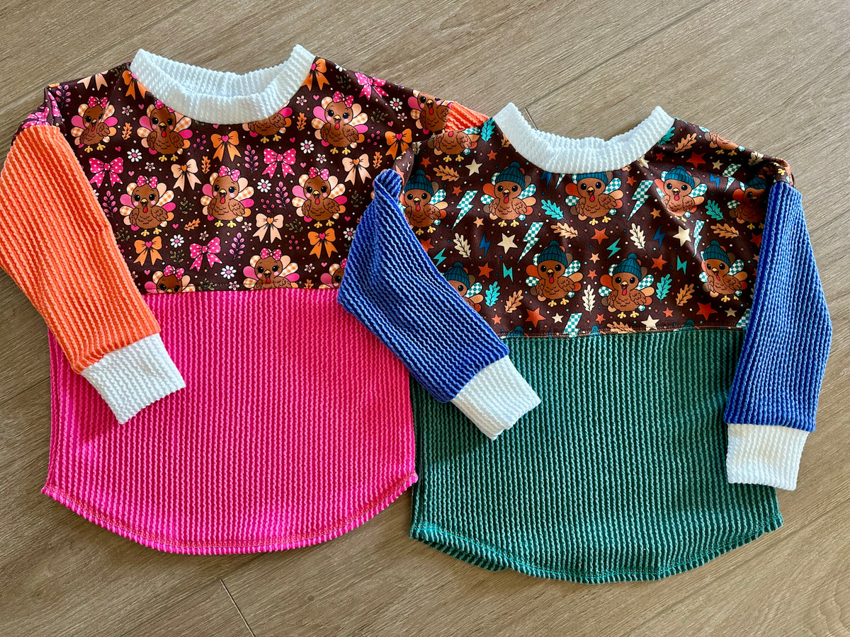 Turkey Day Long Sleeve (Blue/Green)