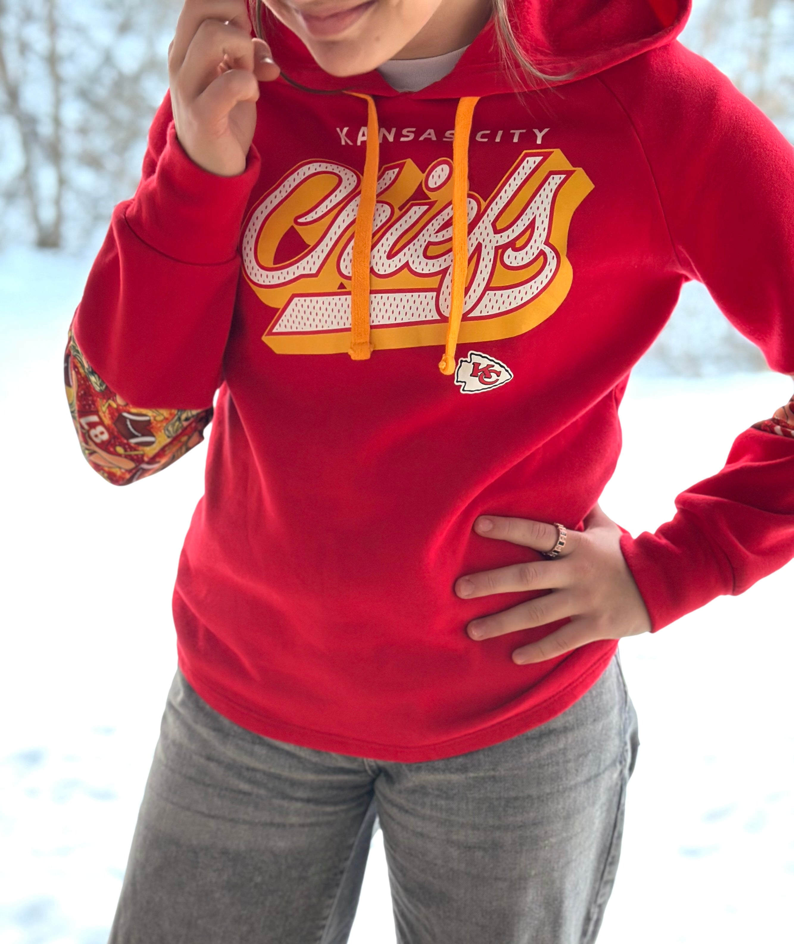 Upcycled Swiftie/Chiefs Hoodie
