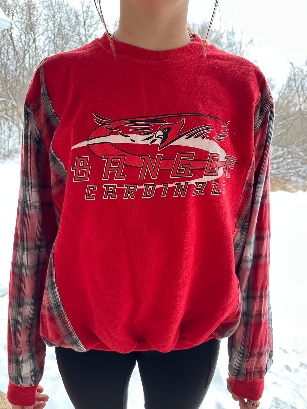 Upcycled Bangor Sweatshirt/Flannel