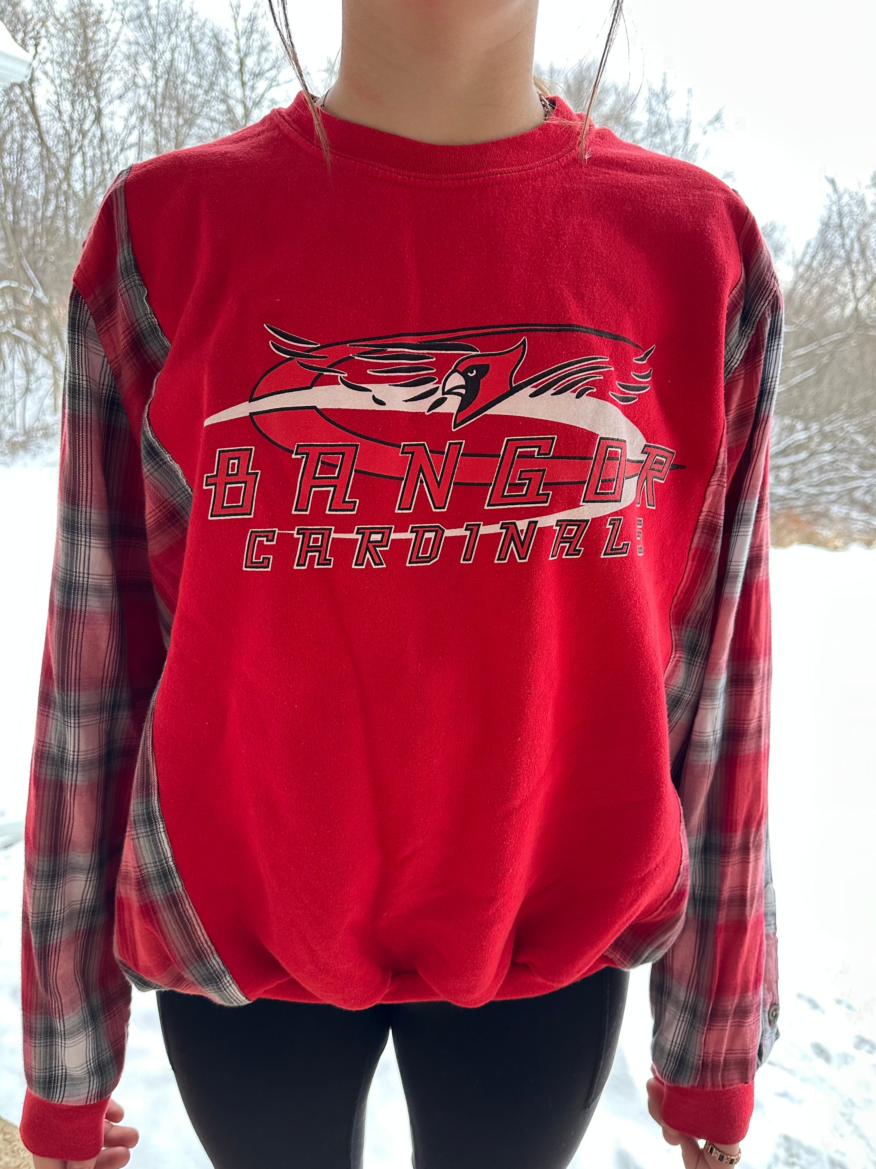 Upcycled Bangor Sweatshirt/Flannel