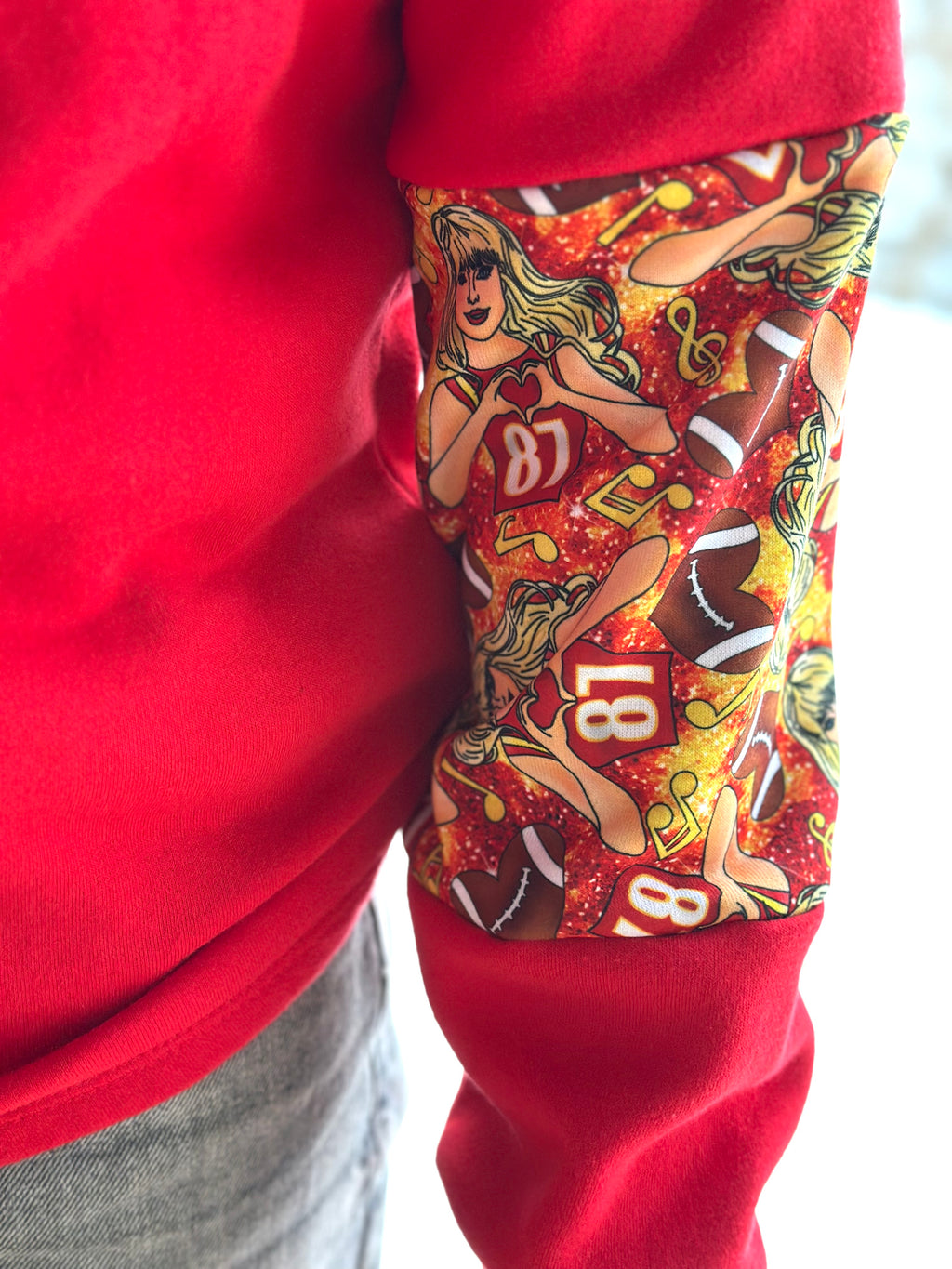 Upcycled Swiftie/Chiefs Hoodie