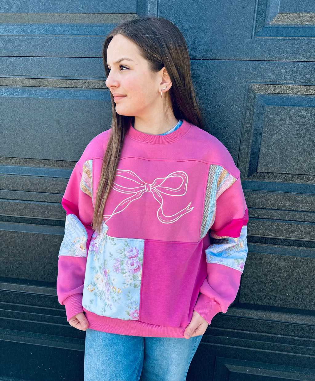 Upcycled Bow Sweatshirt