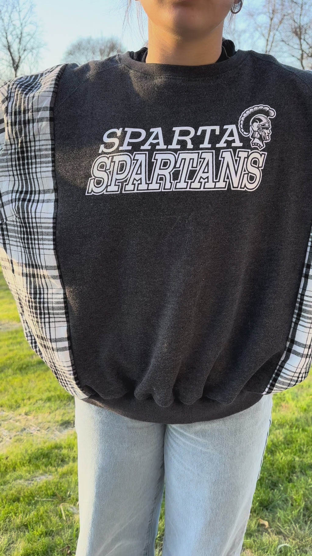 Upcycled Sparta Sweatshirt/Flannel