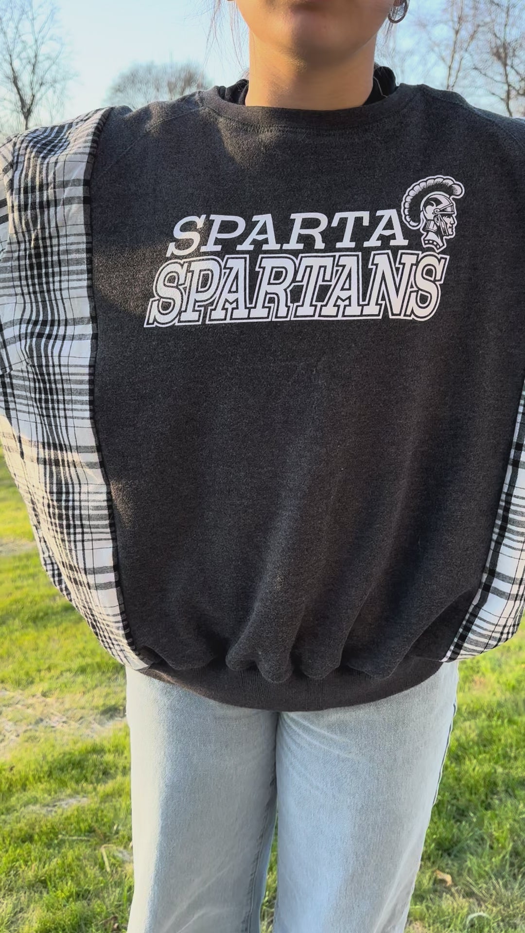 Upcycled Sparta Sweatshirt/Flannel